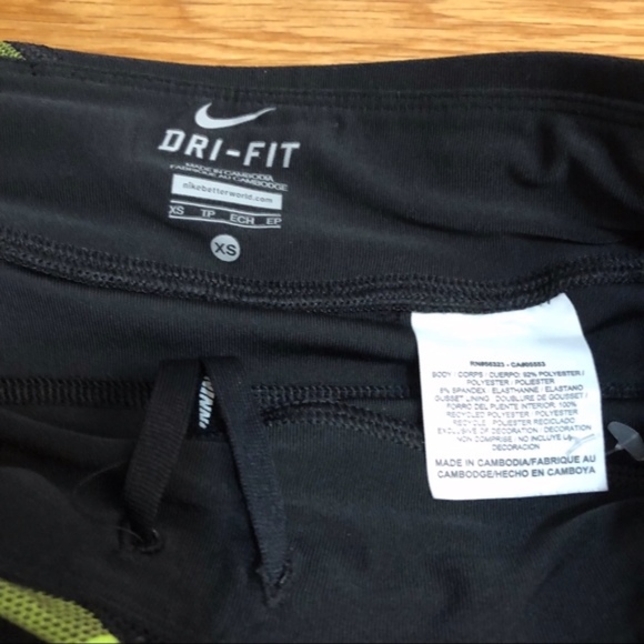 Nike neon green dry fit running capri pants - Picture 3 of 5